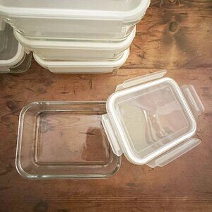 Bayco Set of 6 Meal Prep Glass Containers NEW